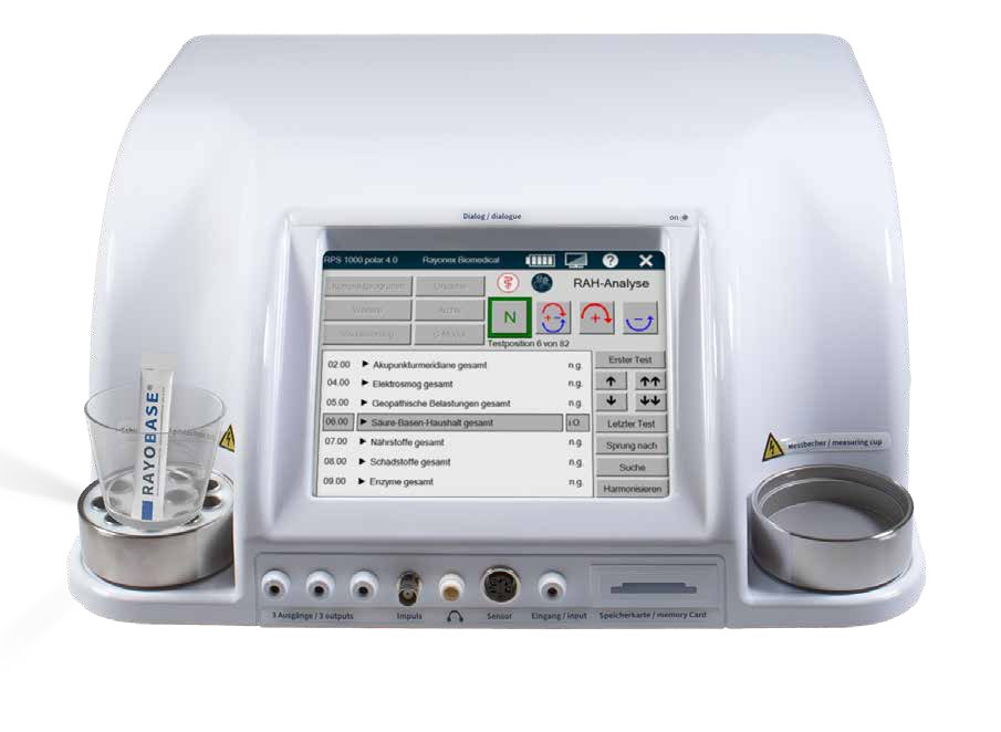 Rayocomp PS 1000 polar 4.0 von Rayonex mit Touchscreen und Testbechern